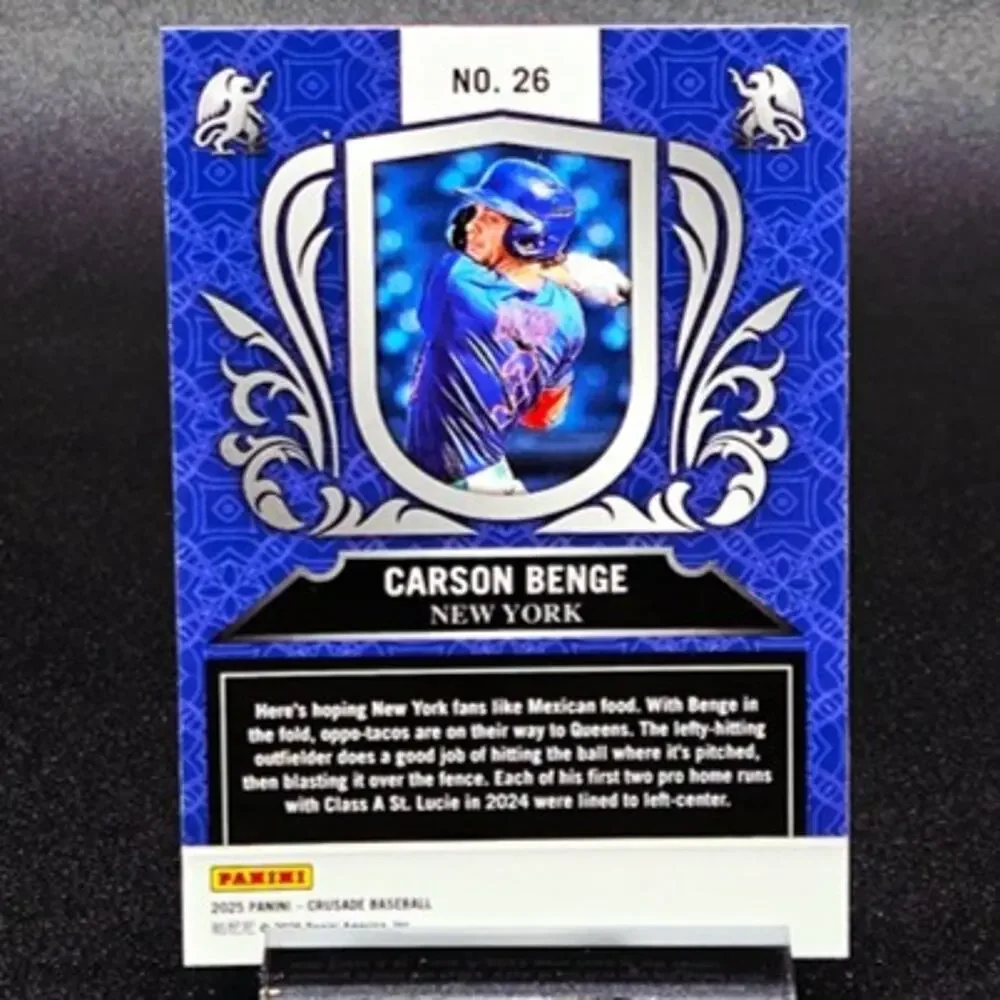 Carson Benge Blue Mojo Black Pandora RC New York Mets Top Prospect - Picture 5 of 5